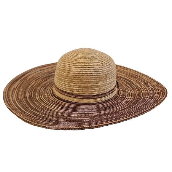 Cruise Club Womens Brown Polyester Pull On Sun Protection Wide-Brimmed Straw Hat - Picture 8 of 12